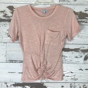 Love, fire womens knotted knit top Pink Medium